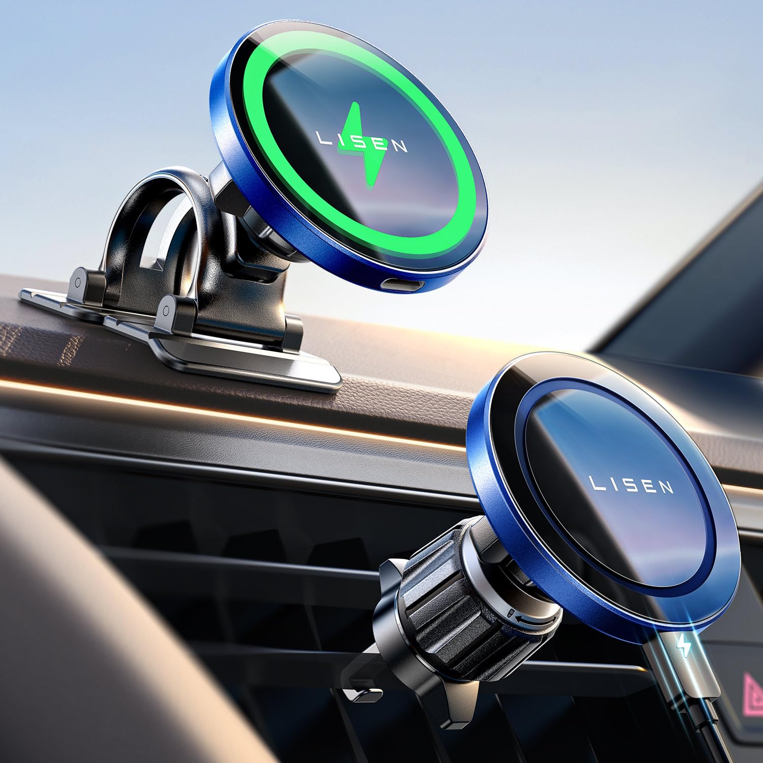 Foto 1 | Cargador De Coche Lisen Magsafe De Carga Rápida Inalámbrica De 15 W - Venta Internacional.