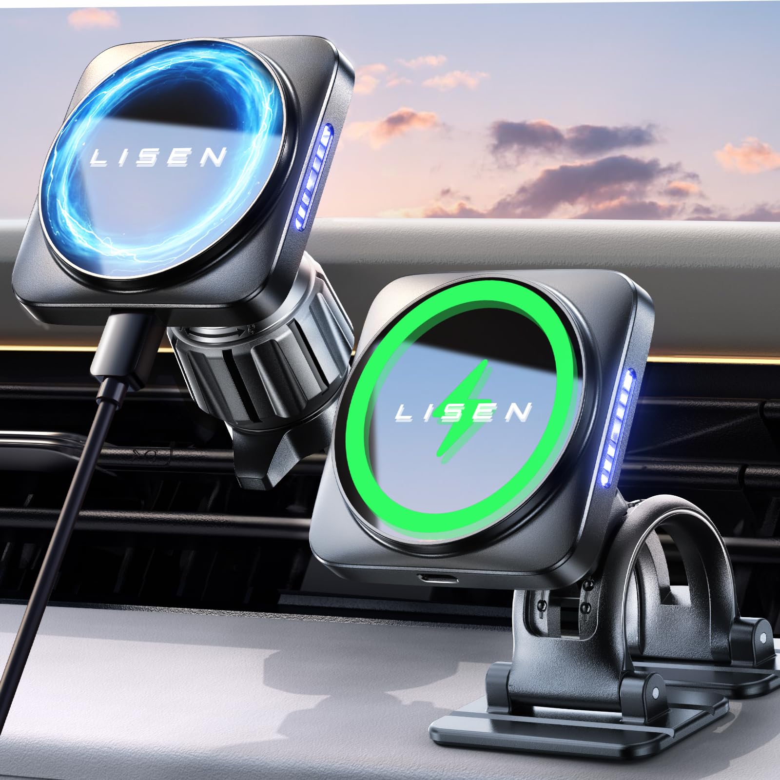 Cargador De Coche Inalámbrico Magnético Lisen Para Iphone Con Magsafe - Venta Internacional. $838
