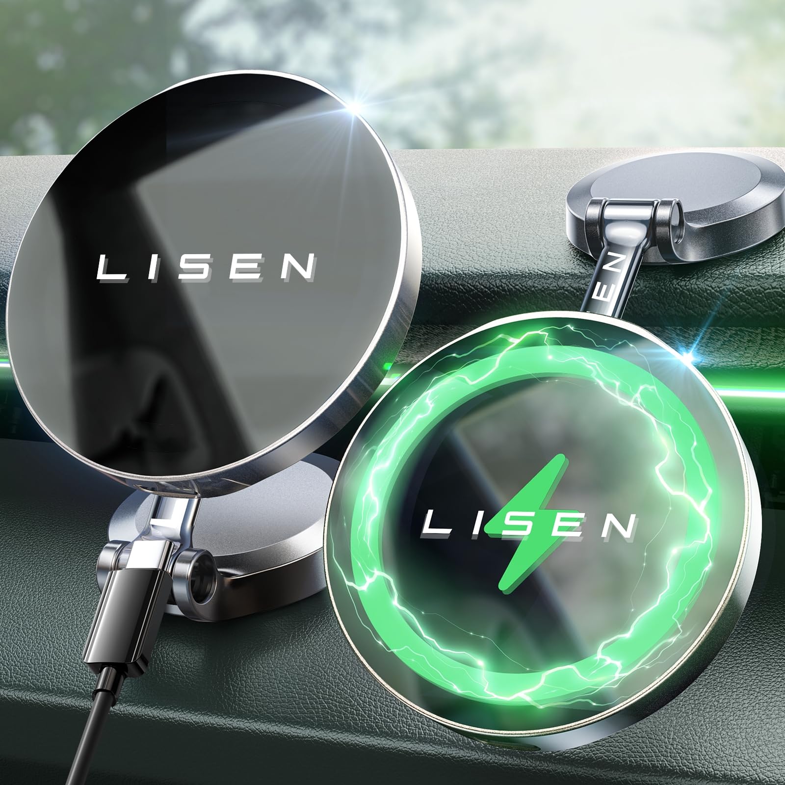 Foto 1 | Cargador De Coche Lisen Magsafe 15w Inalámbrico Para Iphone - Venta Internacional.