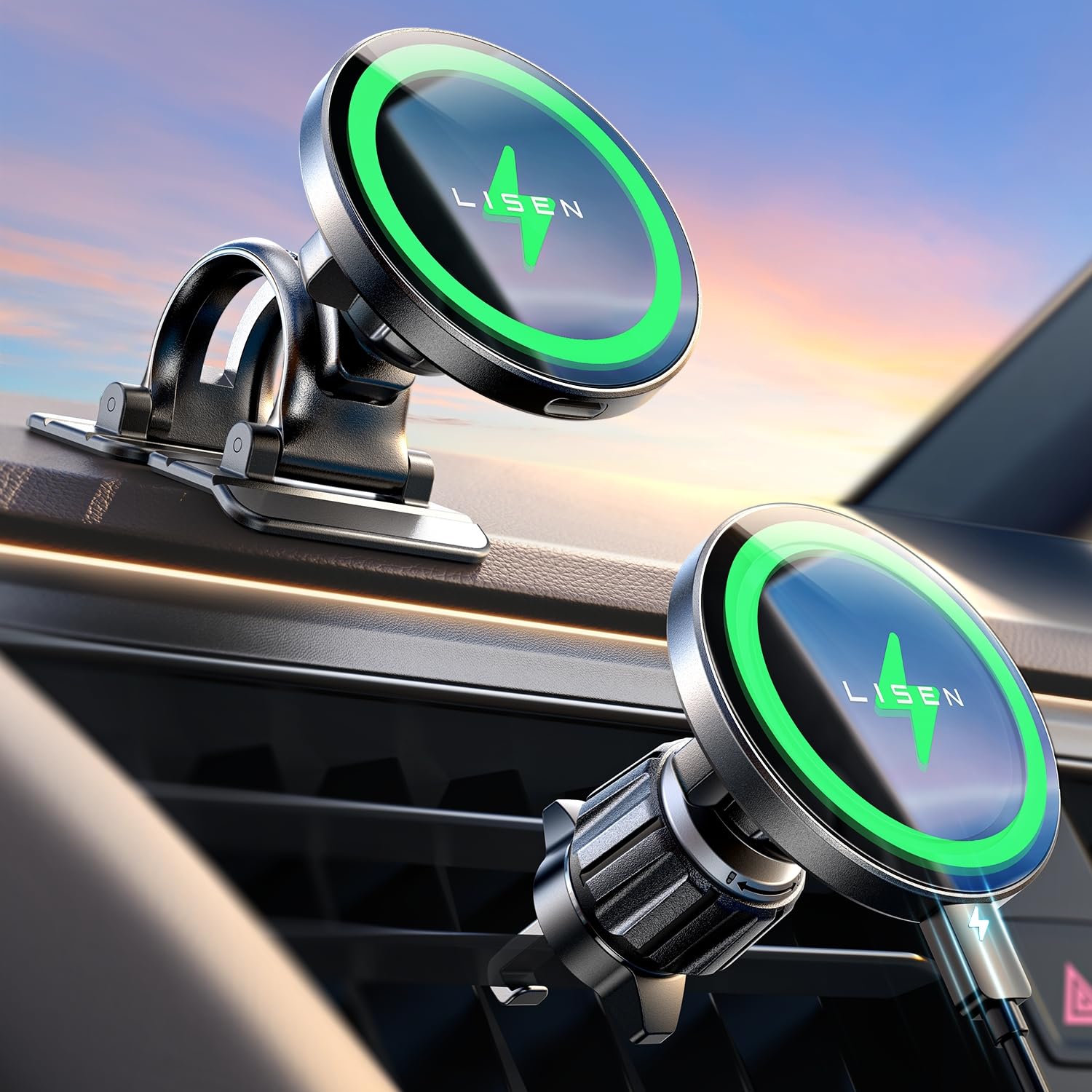 Cargador De Coche Lisen Magsafe Wireless De 15 W Para Iphone - Venta Internacional. $700