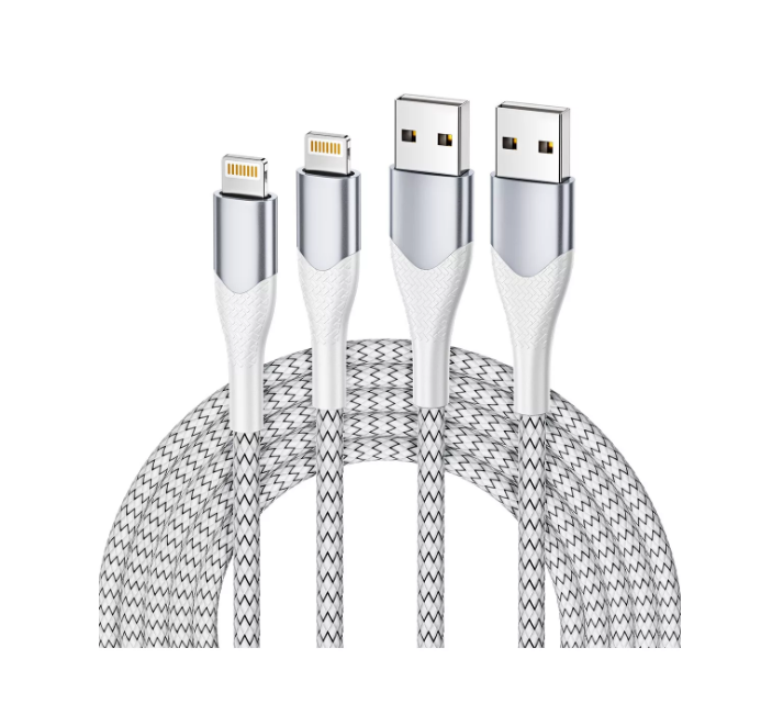 Cables De Datos Carga Rápida Para Iphone Blanco 2m 2 Piezas