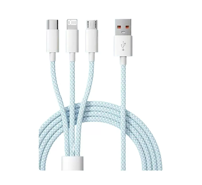 3en1 Cable De Carga Usb Rápida Nailon Para Iphone/tipo-c/usb