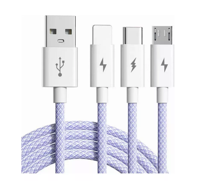 3en1 Cable De Carga Usb Rápida Nailon Para Iphone/tipo-c/usb