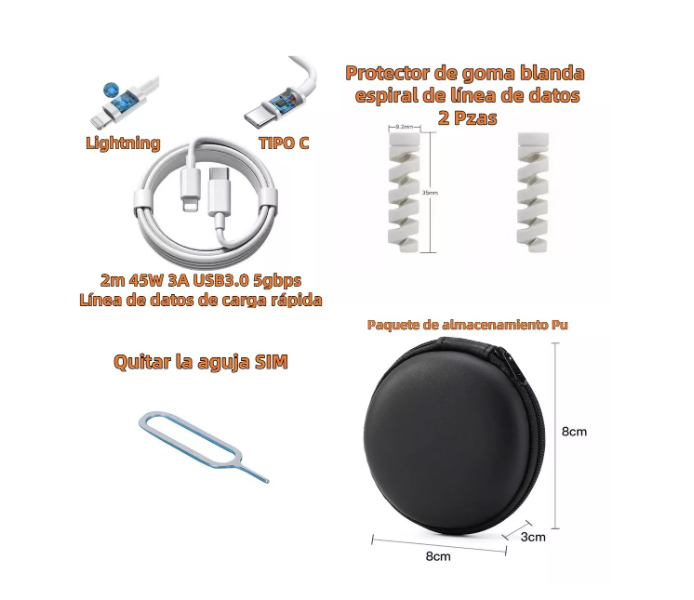 Foto 2 | 2m Cable Para Ipad Iphone 12 13 14 De Carga Rápida Conjunto