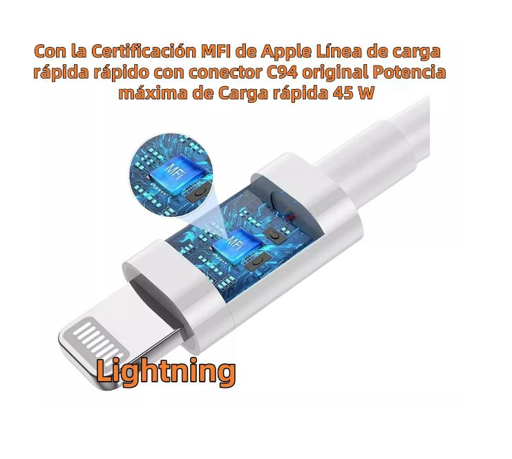 Foto 4 | 2m Cable Para Ipad Iphone 12 13 14 De Carga Rápida Conjunto