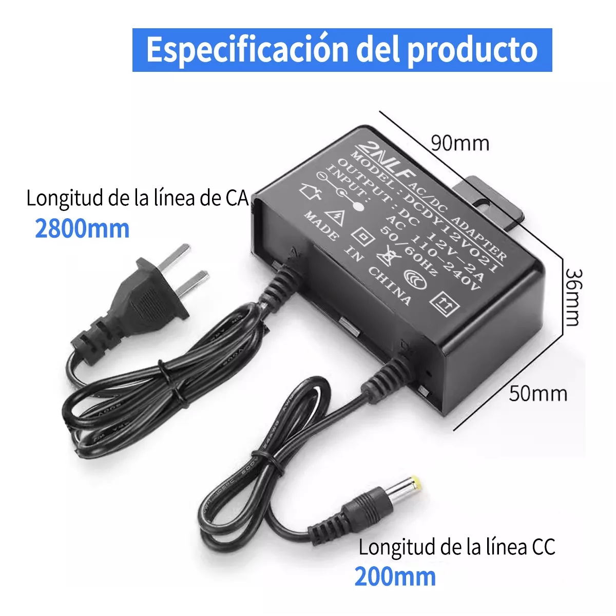 Foto 4 pulgar | Adaptador 12v 2a 3m Para Cámaras De Seguridad Eo Safe Imports  Esi-15740  Negro