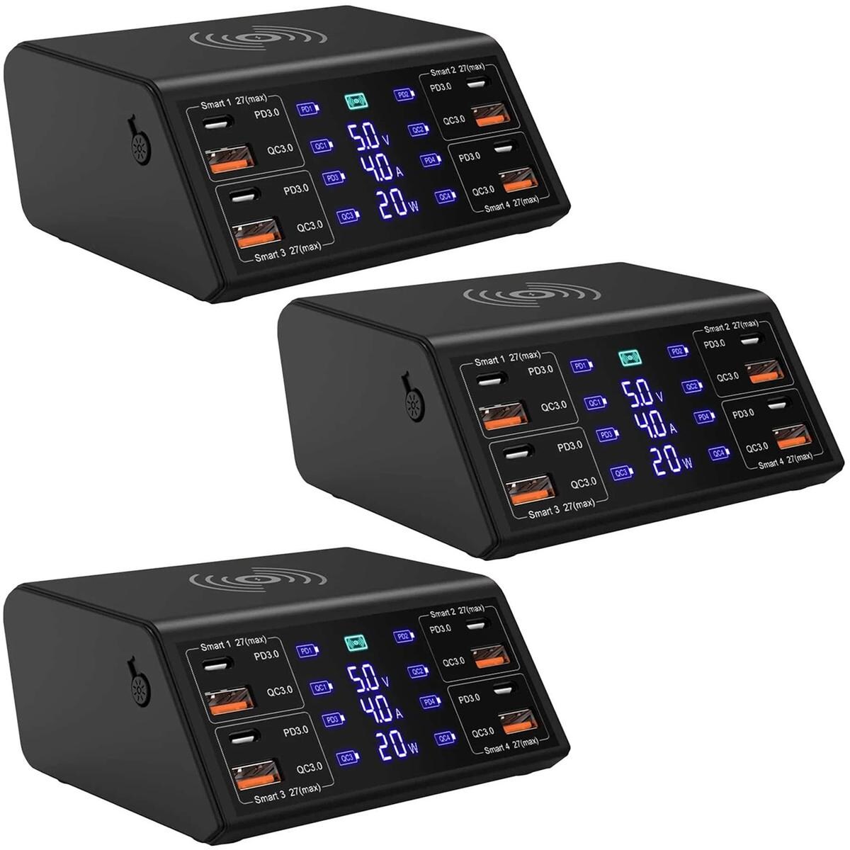 Cargador Rápido Qi Usb Hotshot Mxcgw-003 3 Piezas Negro $5,799