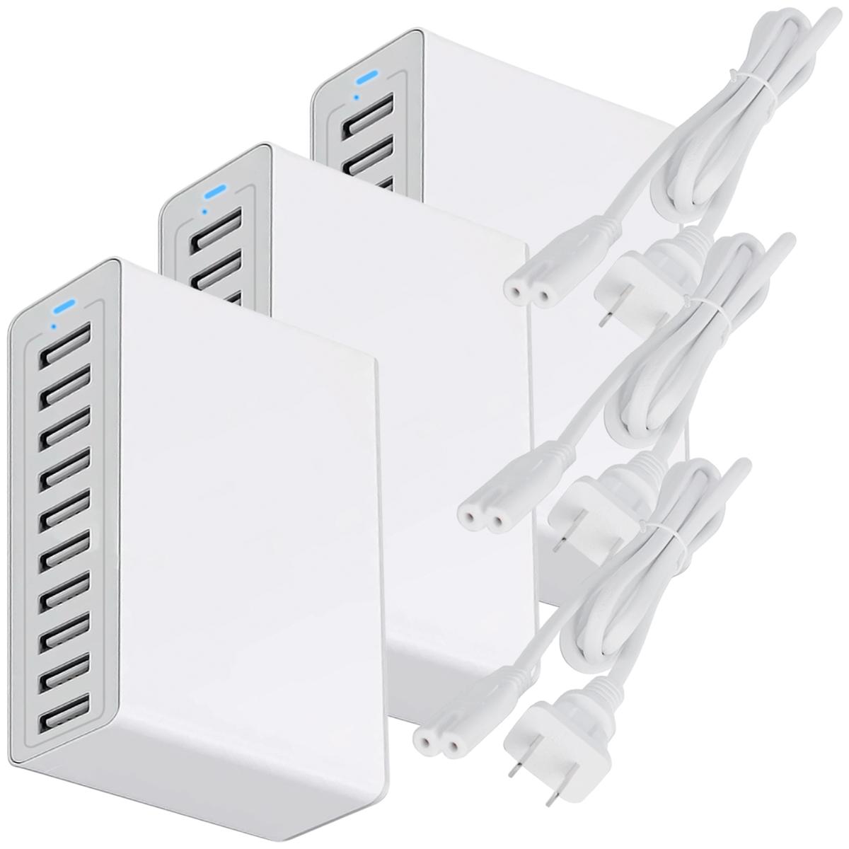 Cargadores Usb Multipuertos  Hotshot Mxwcf-003 3 Piezas Blanco