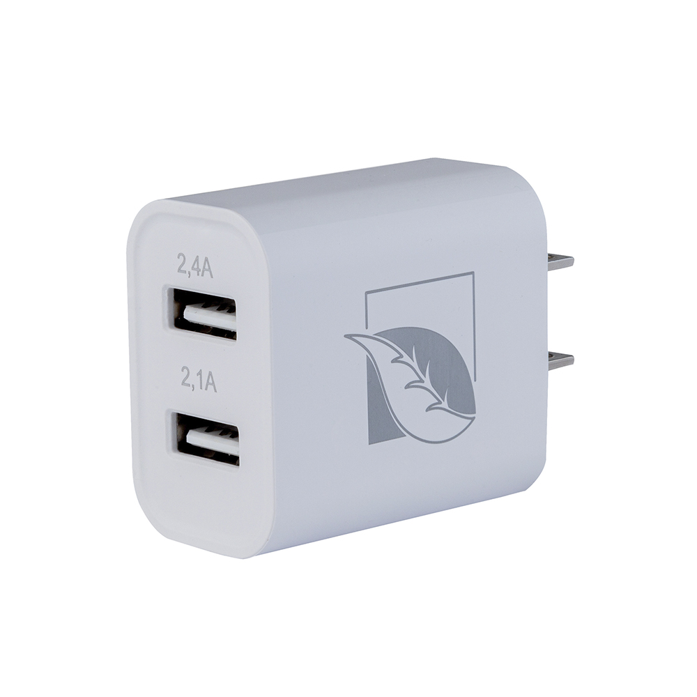 Foto 3 pulgar | Cargador De Pared Green Leaf Ip-6008wh Con Dos Puertos Usb