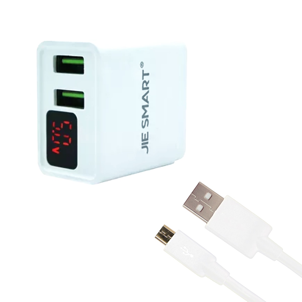 Jie Smart Cargador Pantalla Carga Rapida Doble Entrada $140
