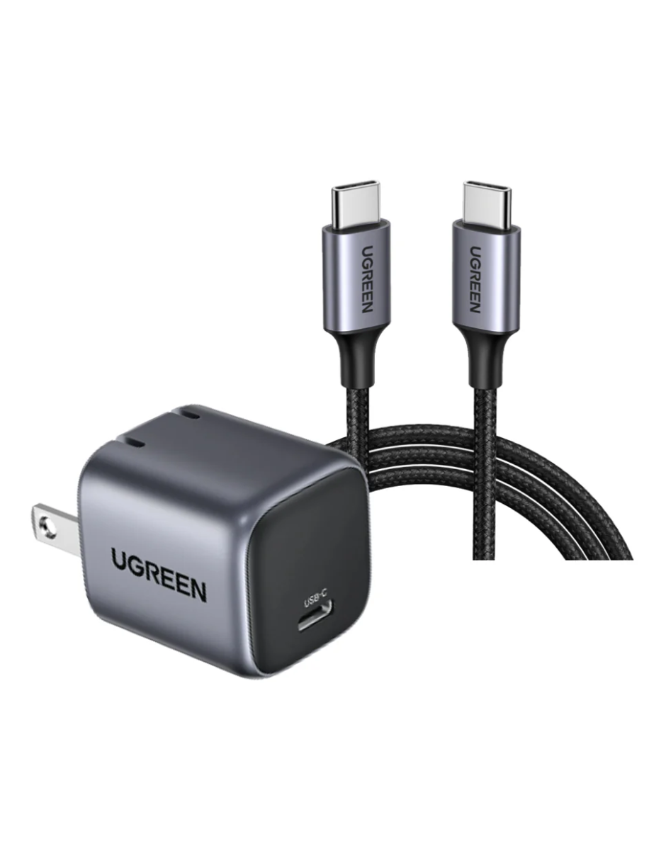 Foto 1 | Cargador Ugreen Nexode Usb C 30w Gan Con Cable Usb-c 1m Gris