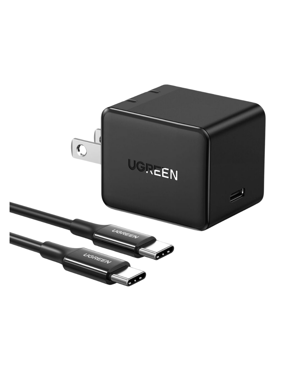 Cargador Tipo C De 25w Ugreen Carga Rápida Con Cable Usb C 1 M Color Negro