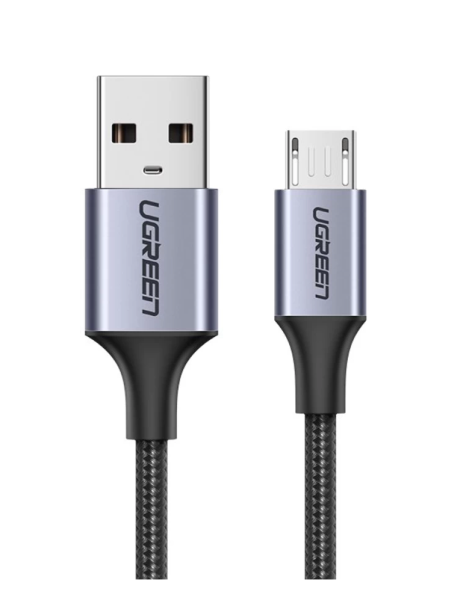 Cable Usb A A Micro Usb Ugreen 480 Mbps Reforzado De 1 M Color Negro