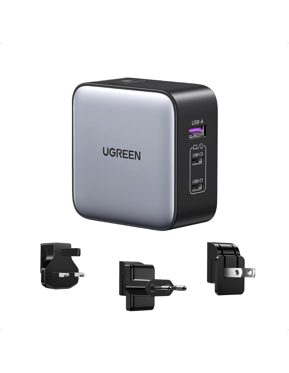 Foto 2 pulgar | Cargador De Viaje Ugreen Nexode 3 Puertos 65w Uk/usa/eu