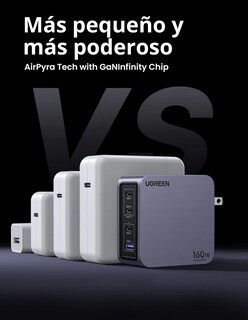 Foto 5 | Cargador Ugreen Nexode Pro 3 Usb-C, 1 Usb-A 160W con Cable USB-C 1.5m