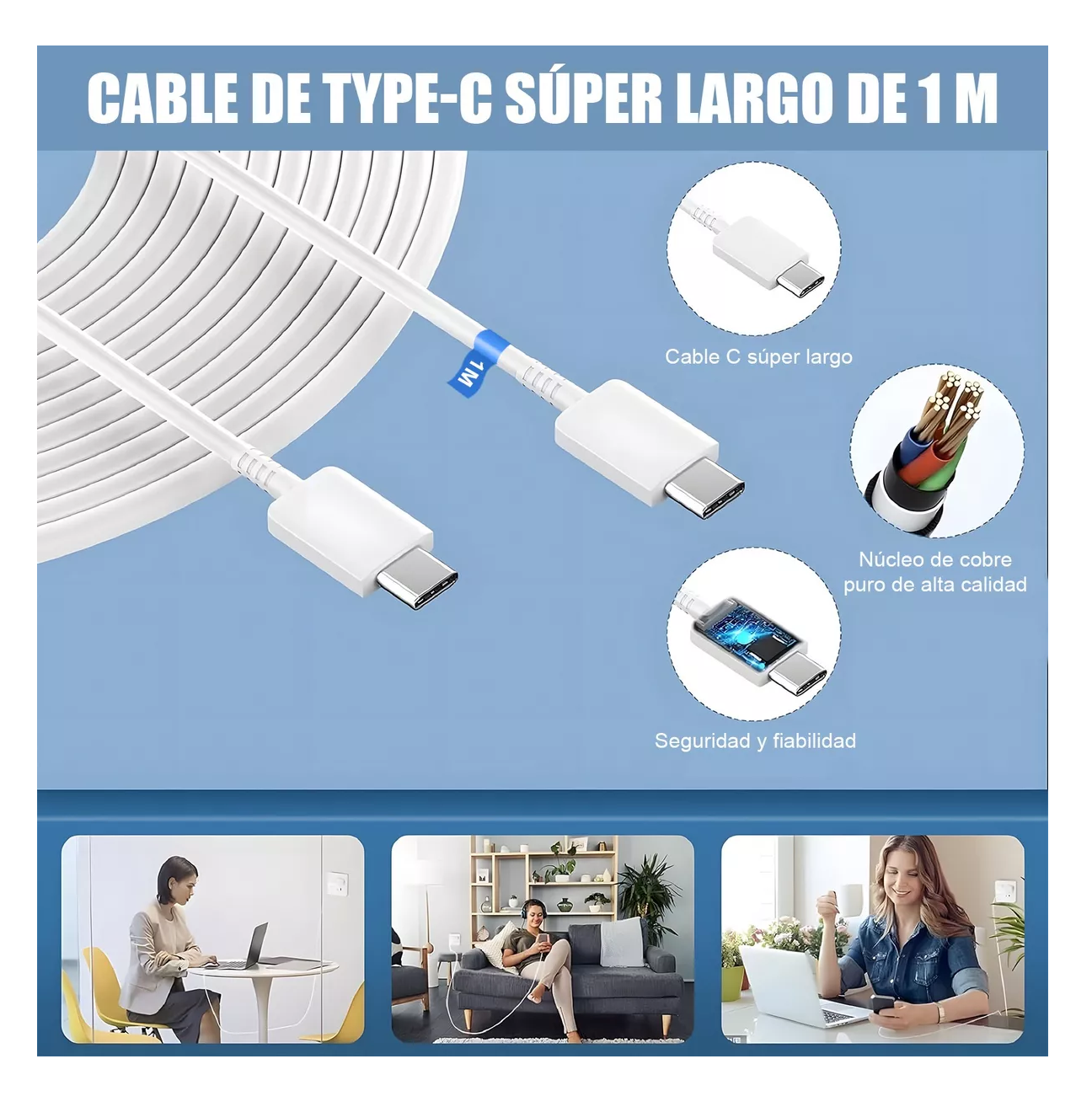 Foto 6 pulgar | Cargador Rápido Tipo C De 25w Para Samsung Galaxy Con Cable Blanco