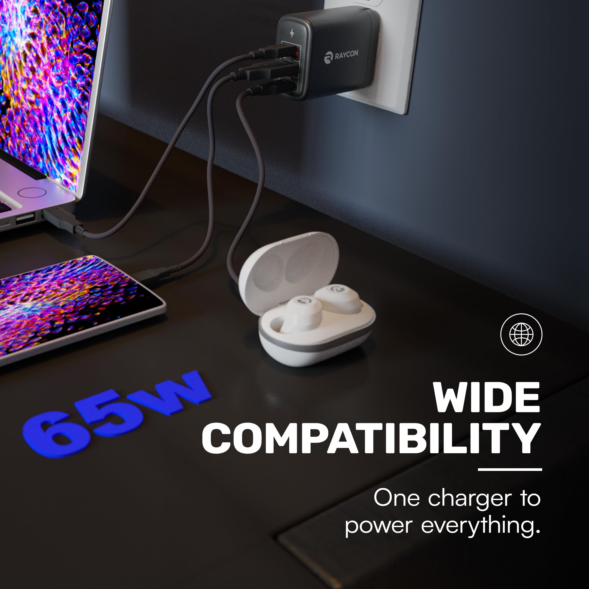 Foto 7 pulgar | Cargador USB-C Raycon Magic de 65 W para MacBook Pro/Air y iPad Pro - Venta Internacional