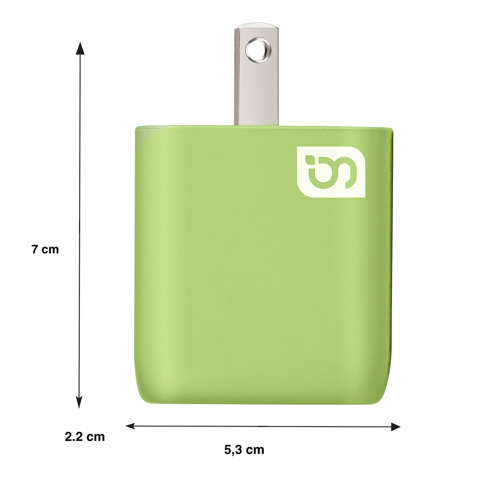 Foto 6 pulgar | Cargador Green Leaf Ip-6267gr 1 Usb 2 Tipo C Ultra Rápido