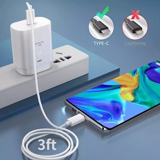 Foto 2 | Cargador Rápido Tipo C De 25w Para Samsung Galaxy Con Cable Blanco