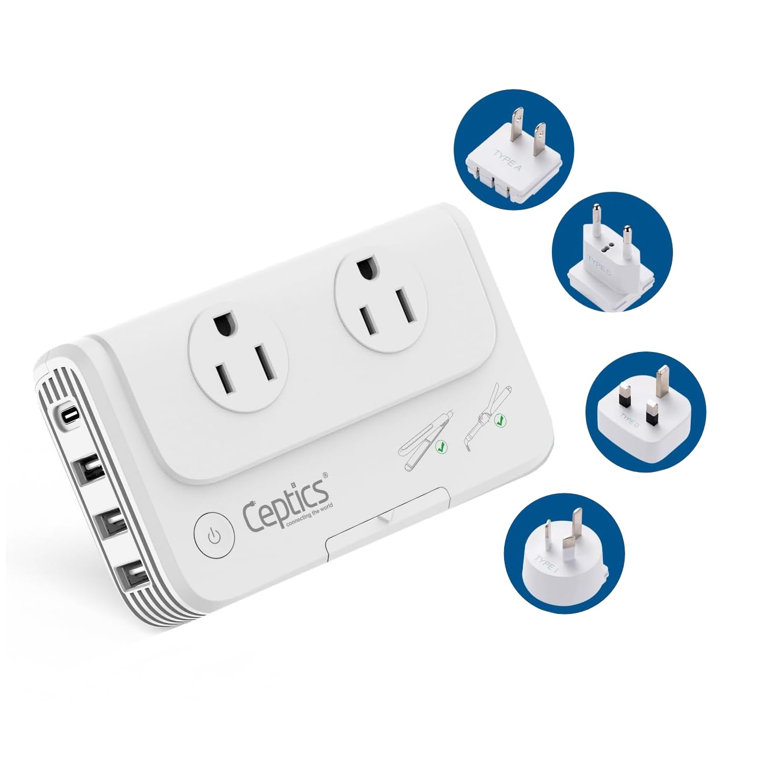Foto 2 pulgar | Convertidor De Voltaje Ceptics De 200 W, 220 V A 110 V Con 4 Usb Pd De 18 W - Venta Internacional.