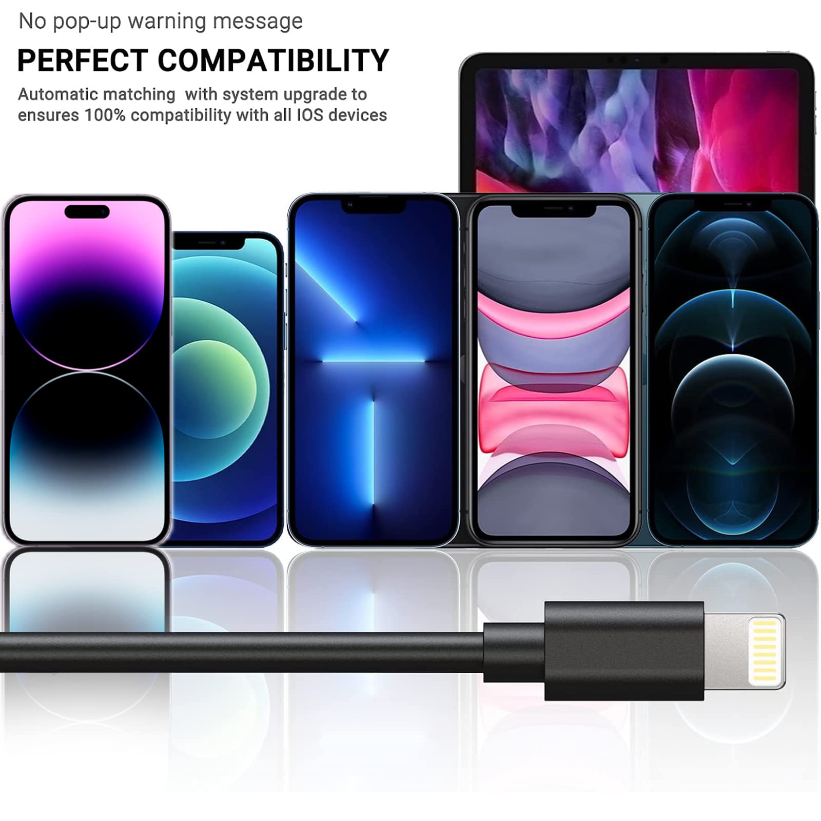 Foto 6 pulgar | Cable De Carga Marchpower, Paquete De 3 Unidades, 6 Pies, Certificado Mfi Para Iphone - Venta Internacional.