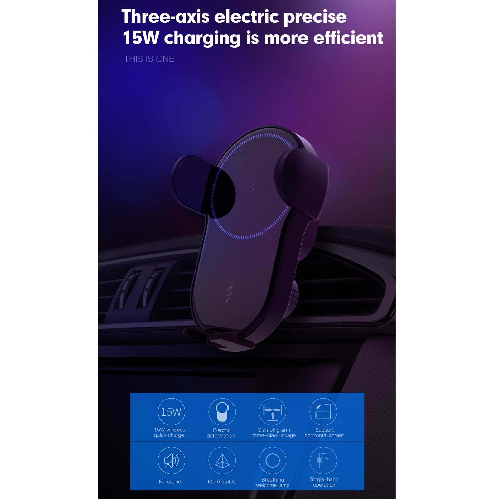 Foto 5 pulgar | Cargador Inalámbrico para Coche Hamtod 15W X Smart Black - Venta Internacional