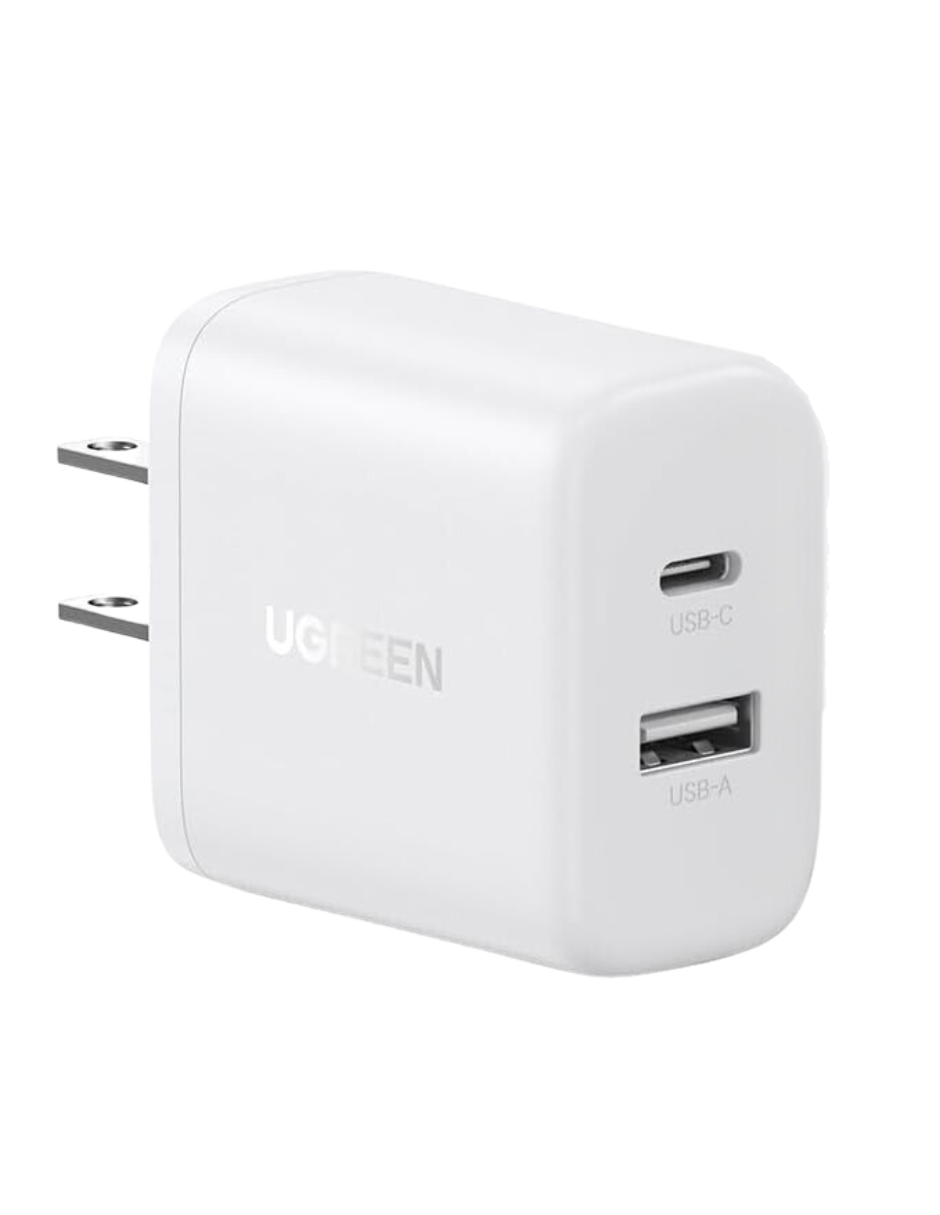 Foto 2 pulgar | Cargador 2 En 1 Ugreen Carga Rápida 20w Blanco 1 Usb C, 1 Usb A