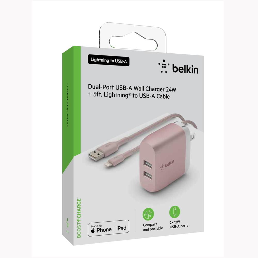 Foto 6 pulgar | Cargador De Pared 2 Puertos Lightnig - Usb A Belkin