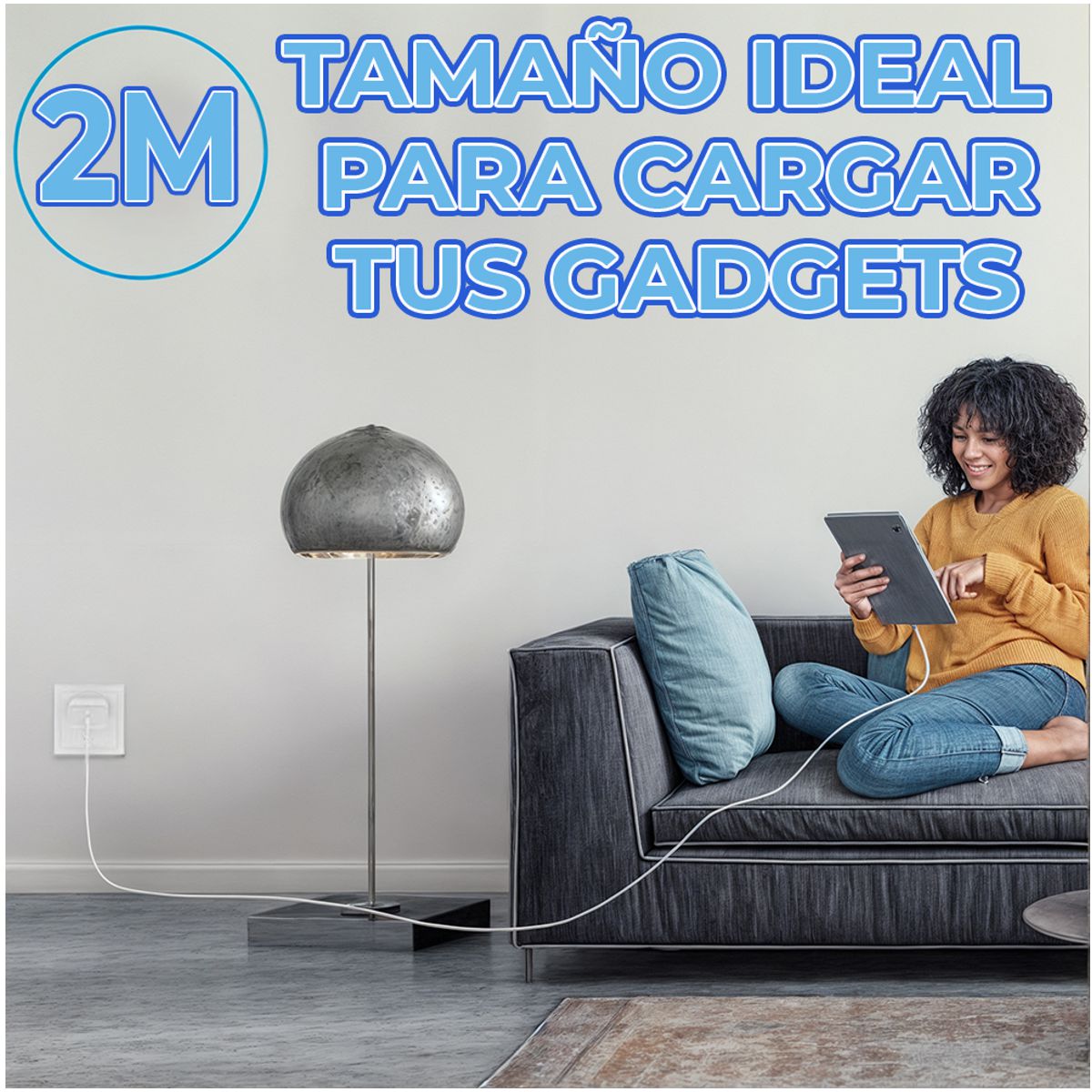 Foto 2 | Combo Cable 2mt Y Cargador De 20w Tipo C A Tipo C