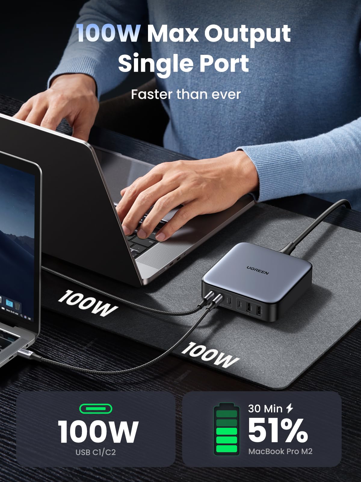 Foto 3 | Cargador Ugreen Usb C Nexode De 6 Puertos Gan De 200 W Para Macbook Pro/air - Venta Internacional.