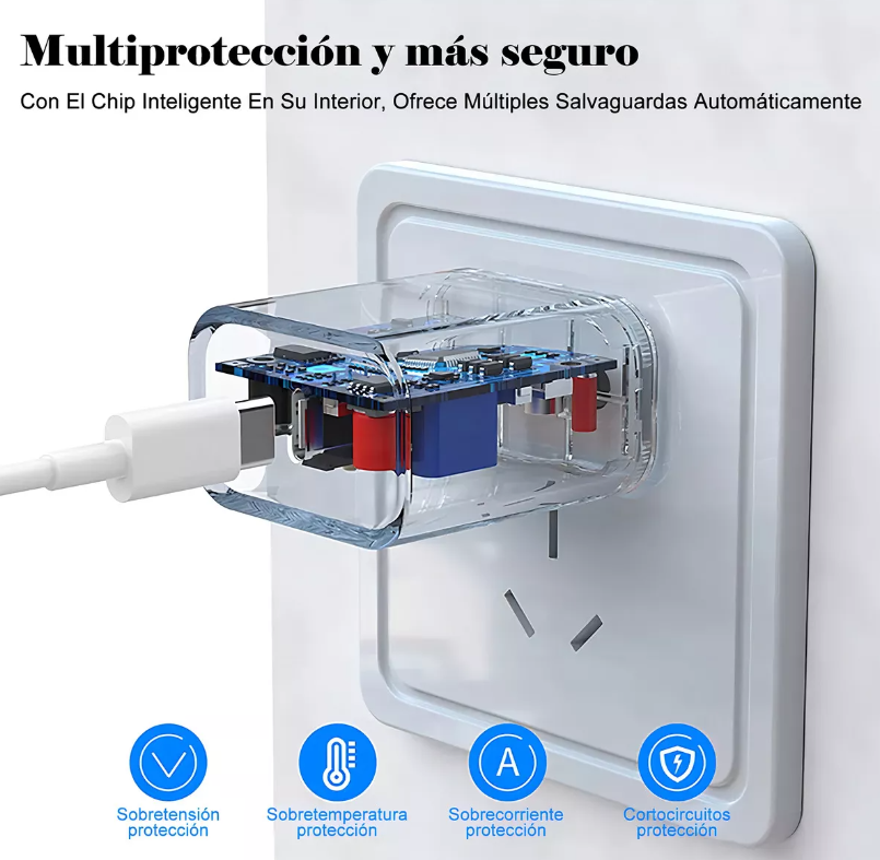 Foto 3 pulgar | Cargador Xtellar Usb-c Lightning Blanco
