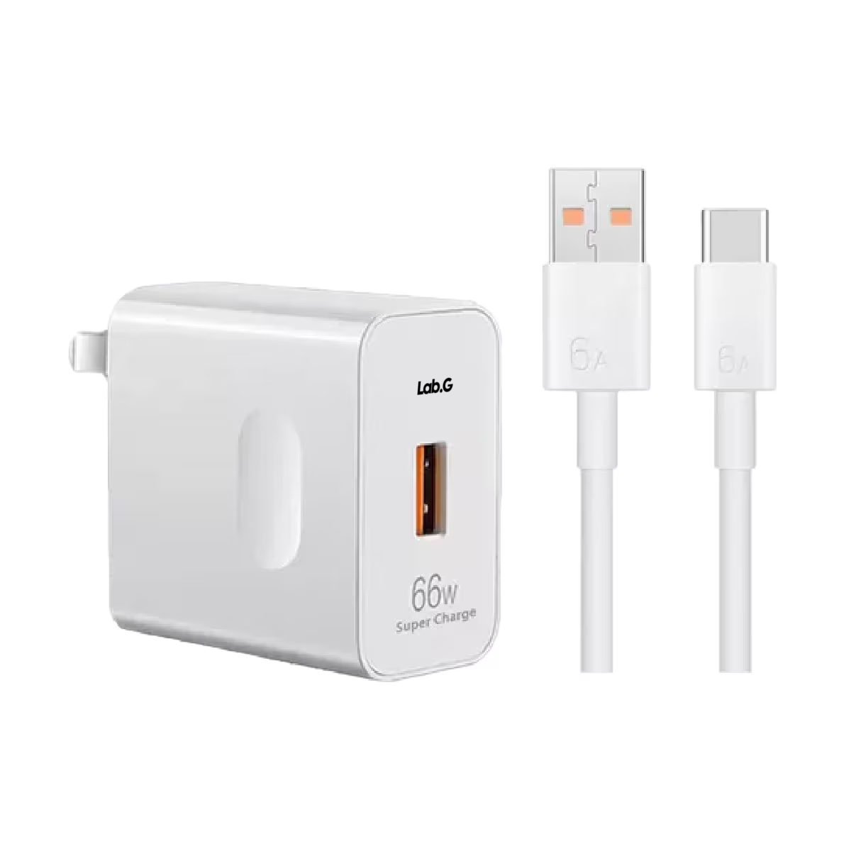 66w Cargador con Cable Tipo C para Huawei Honor Carga Rápida Lab.g Blanco