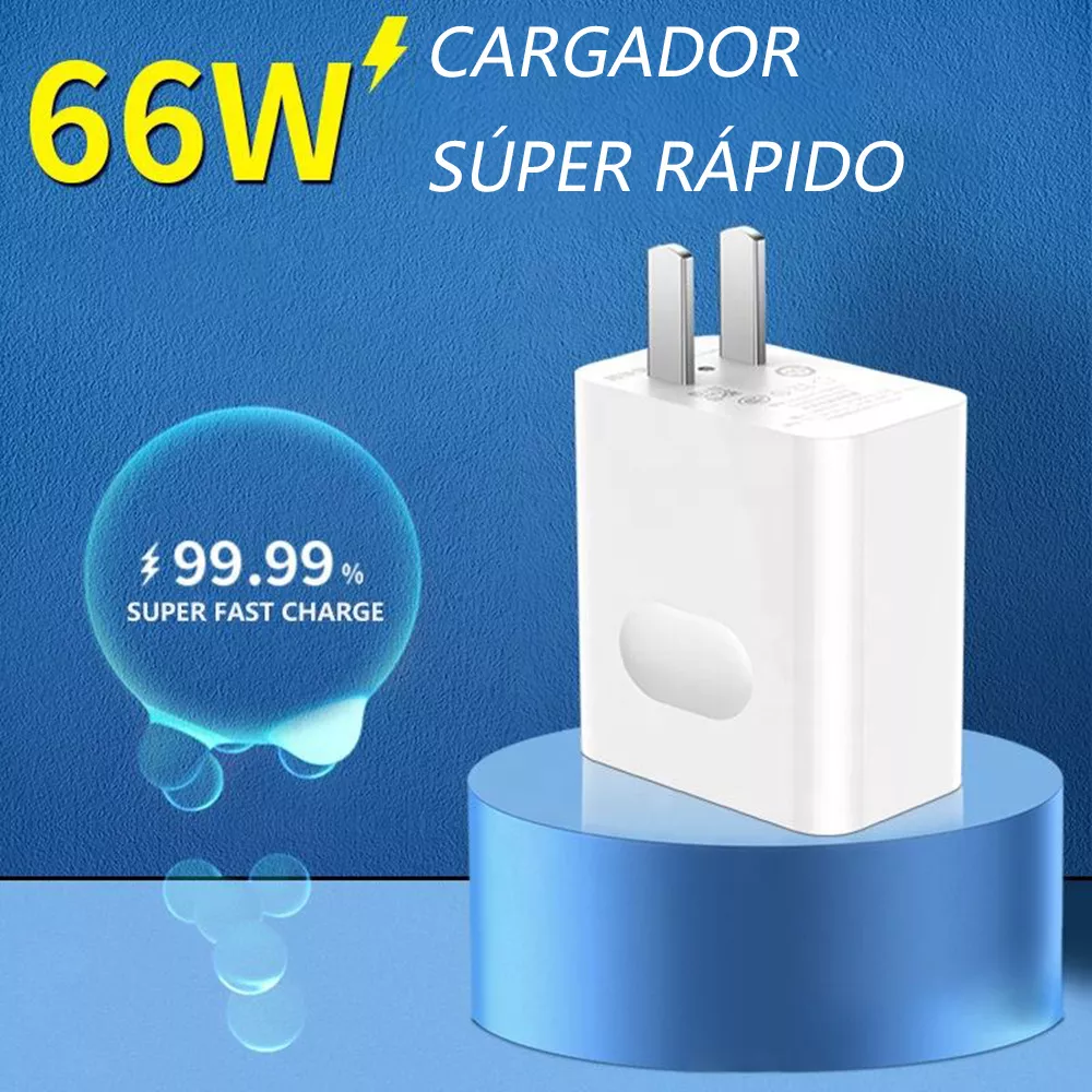 Foto 6 pulgar | 66w Cargador con Cable Tipo C para Huawei Honor Carga Rápida Lab.g Blanco