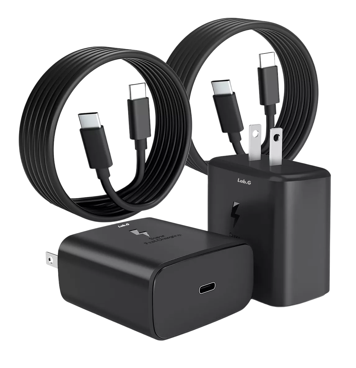 Foto 2 pulgar | Cargador Tipo C De 45w Para Samsung S23 S24 Ultra 2 Piezas Negros