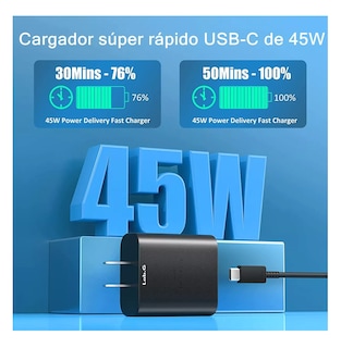 Foto 3 | Cargador Tipo C De 45w Para Samsung S23 S24 Ultra 2 Piezas Negros