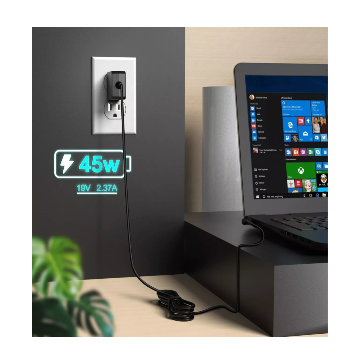 Foto 4 | Cargador Adecuado Para Todos Asus 19v 2.37a 45w 4.0x1.35, Belug  Gris
