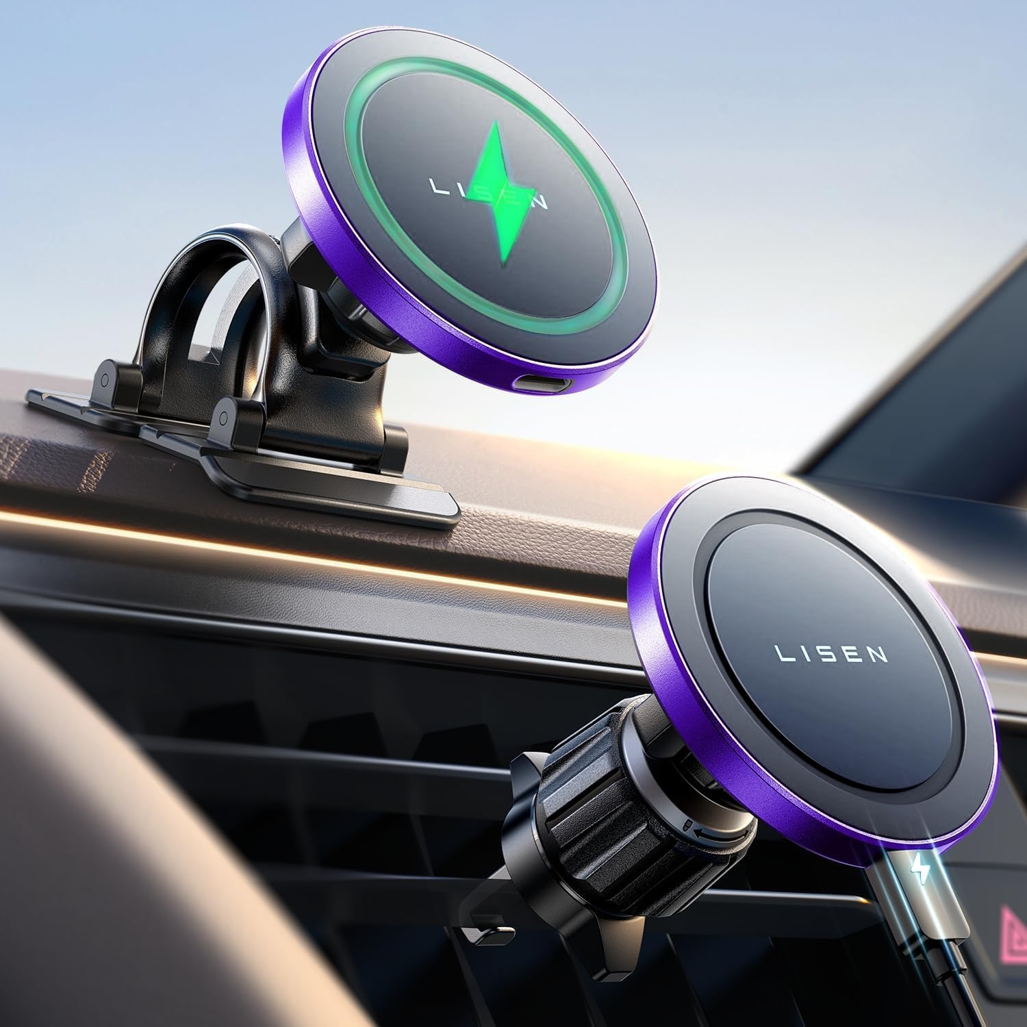 Foto 1 | Cargador De Coche Lisen Magsafe Inalámbrico Magsafe De 15 W Para Iphone 16 Pro Max - Venta Internacional.
