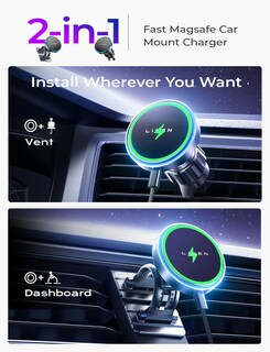 Foto 3 | Cargador De Coche Lisen Magsafe Inalámbrico Magsafe De 15 W Para Iphone 16 Pro Max - Venta Internacional.