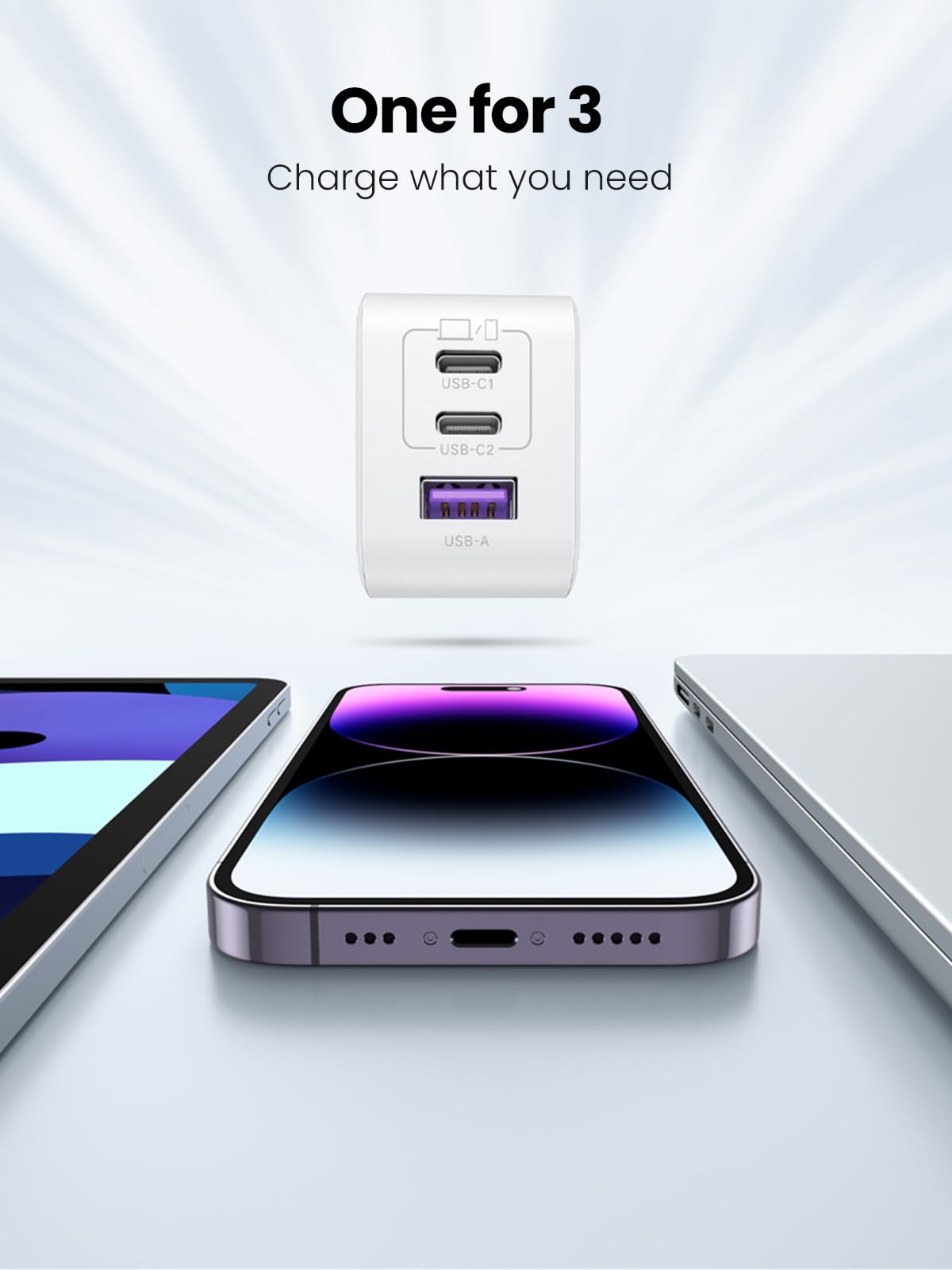 Foto 4 pulgar | Cargador Ugreen Usb C Nexode De 65 W, 3 Puertos Gan Para Macbook Pro/air - Venta Internacional.