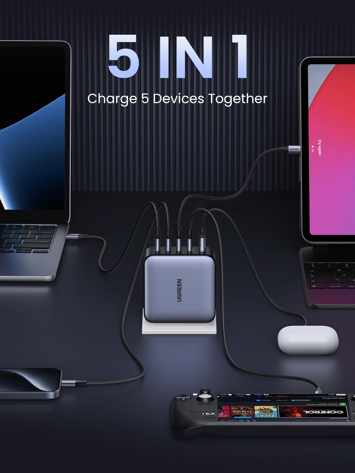 Foto 4 pulgar | Bloque De Carga Ugreen Nexode, 100 W, Usb C, 5 Puertos Gan, Macbook Pro/air - Venta Internacional.