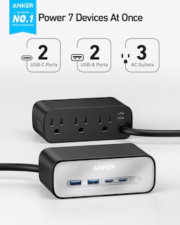 Foto 2 | Estación de Carga Anker 7-en-1 Usb C Power Strip de 100 W para iPhone - Venta Internacional