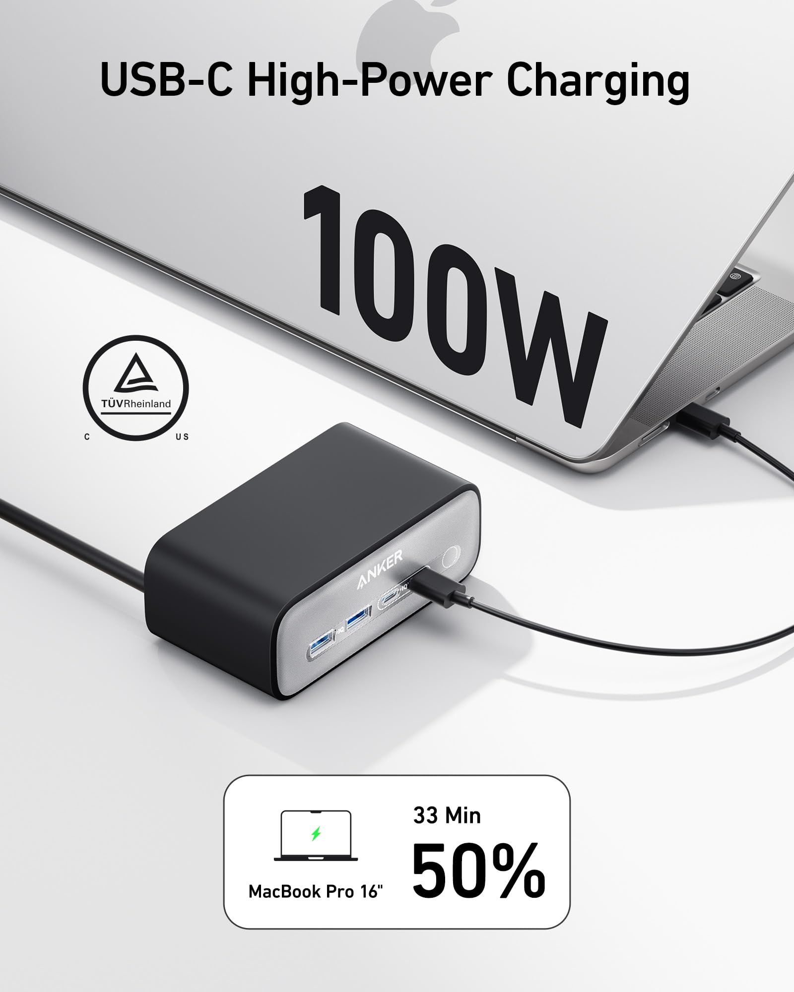 Foto 3 | Estación de Carga Anker 7-en-1 Usb C Power Strip de 100 W para iPhone - Venta Internacional