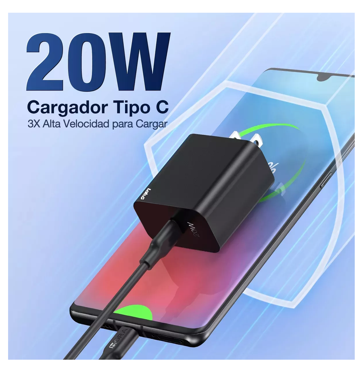 Foto 3 pulgar | Cargador Tipo C Lab.g 20w Carga Rápida Con Cable C A C 1m Gar153 Compatible Para Iphone 15 Samsung Xiaomi Huawei