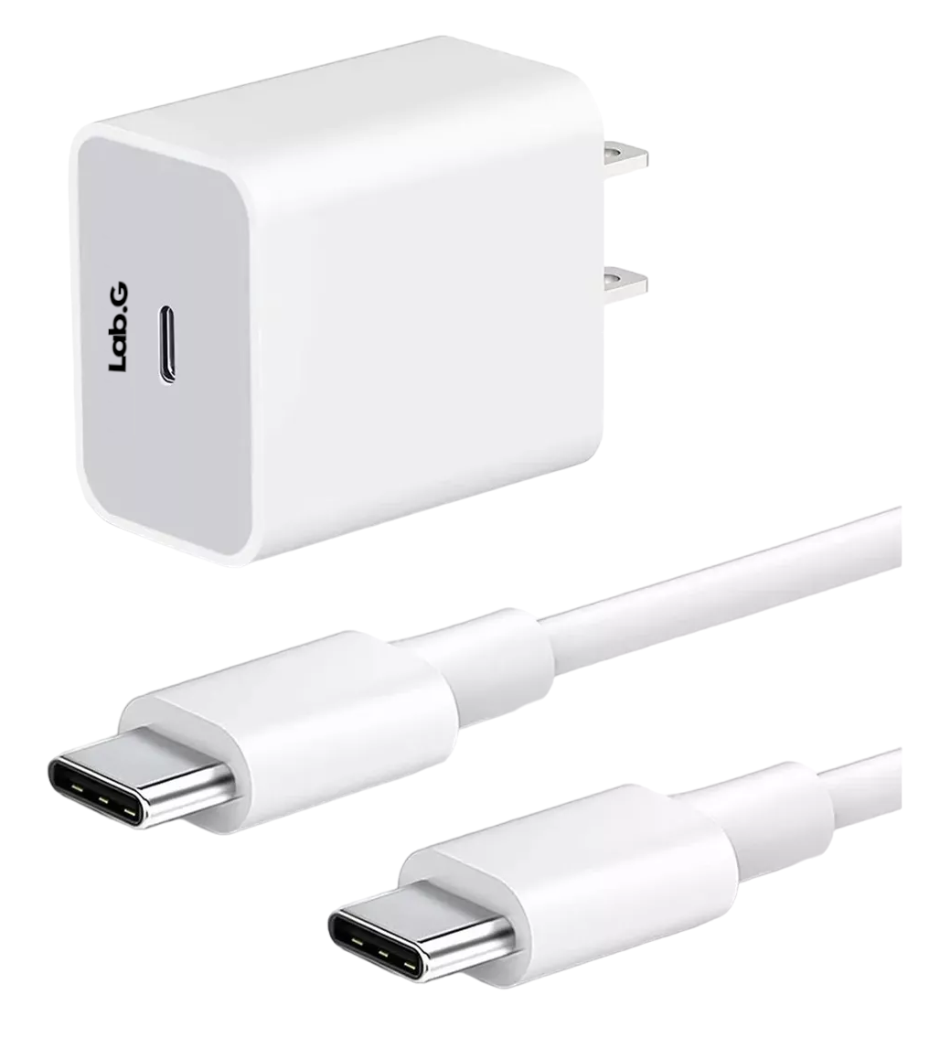 Cargador Tipo C Lab.g Carga Rápida 20w Rápida Para Lightning Cable 1m Blanco