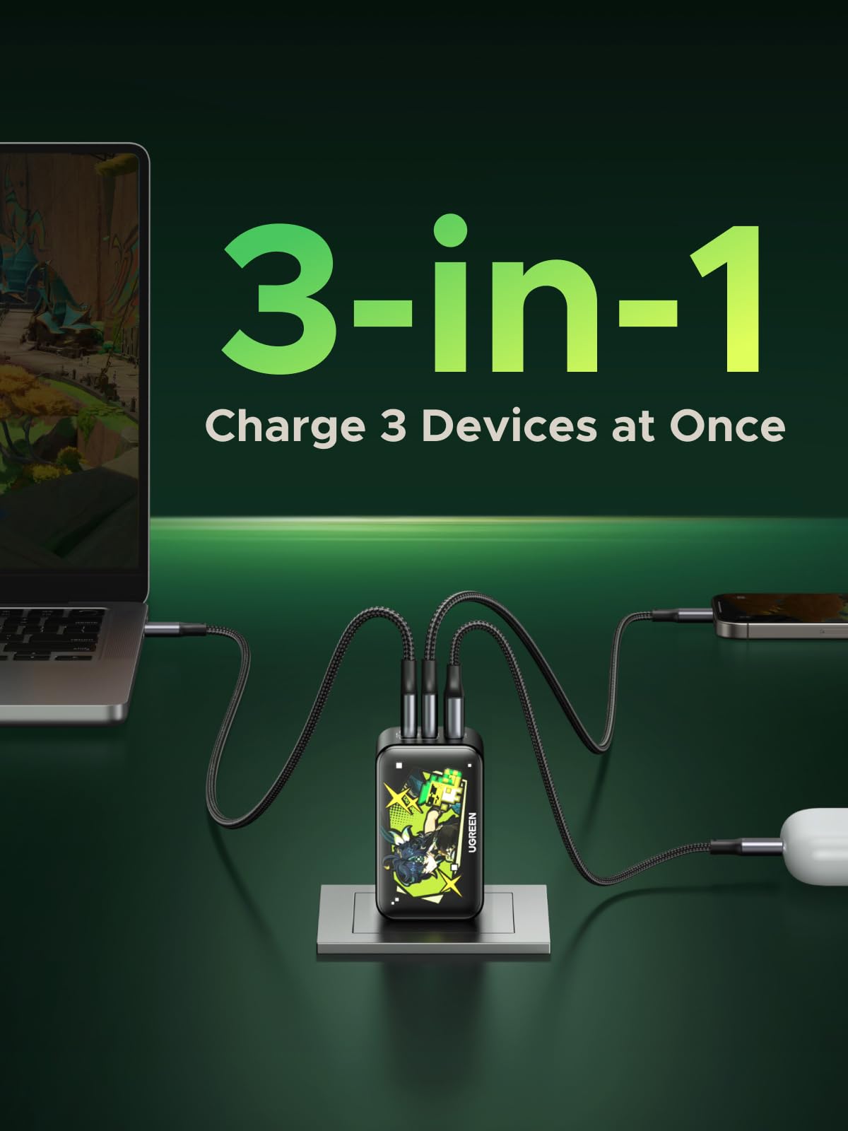 Foto 5 pulgar | Bloque De Carga Ugreen Usb C Nexode De 3 Puertos Gan Macbook Pro/air De 65 W - Venta Internacional.