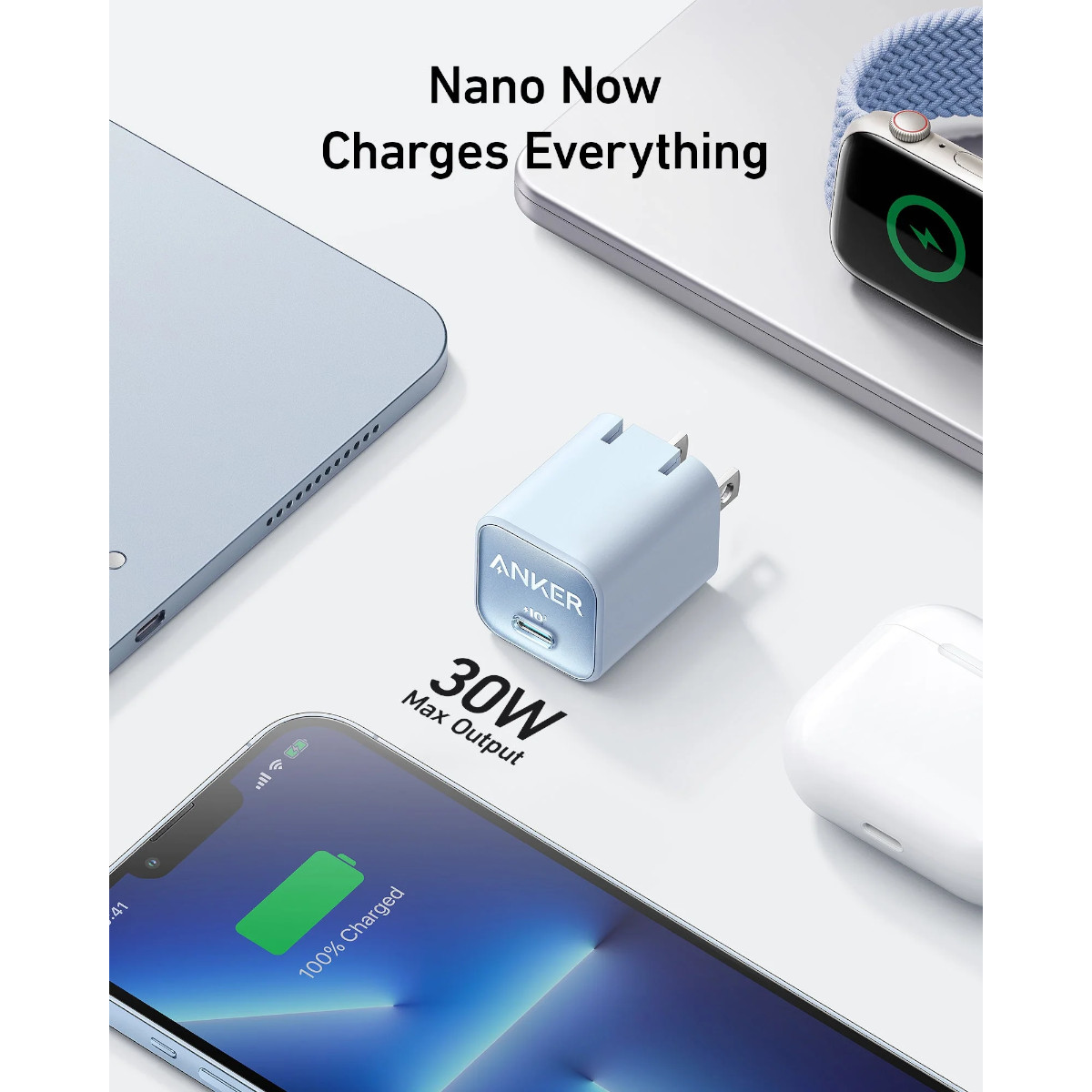 Foto 2 | Cargador De Pared Anker 30w Usb-c Inteligencia Iq3 Azul
