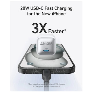 Foto 2 | Cargador De Pared Anker 20w Usb-c Inteligencia Iq3 Blanco