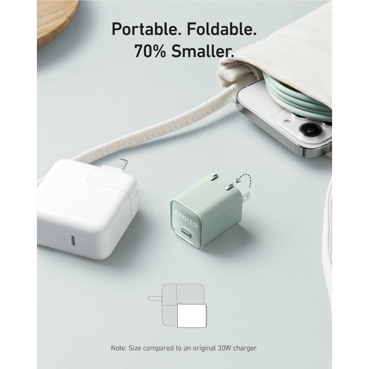 Foto 4 pulgar | Cargador De Pared Anker 30w Usb-c Inteligencia Iq3 Verde
