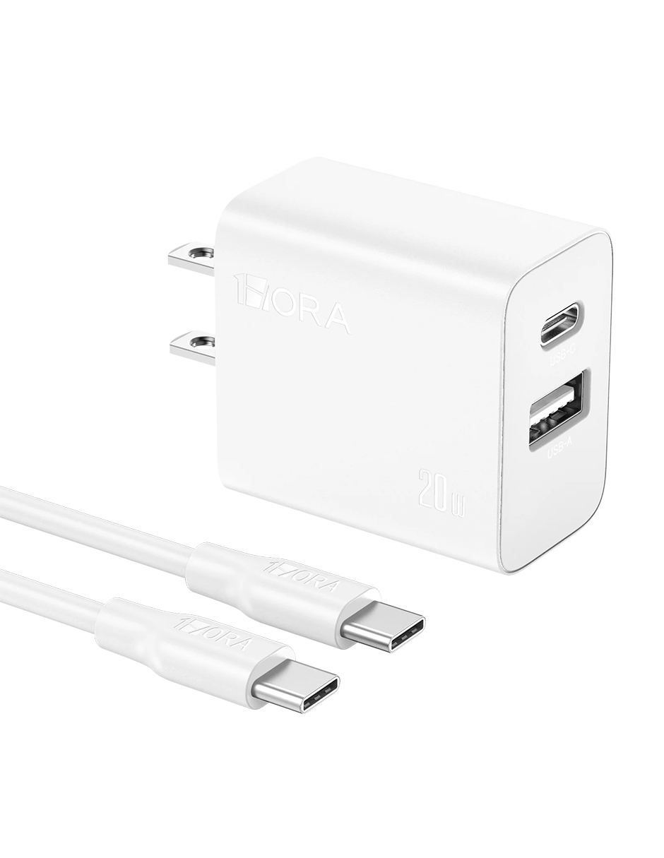 Foto 2 pulgar | Cargador De Doble Puerto 20w 1hora Tipo Usb+tipo C