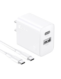 Foto 3 | Cargador De Doble Puerto 20w 1hora Tipo Usb+tipo C